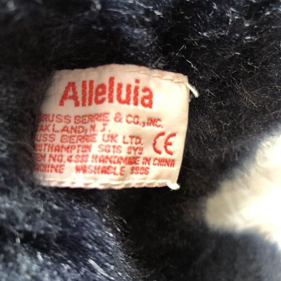 Russ Berrie Teddy Bear Dark Sapphire Blue Alleluia Peace Washable #4888 14" - Picture 5 of 8